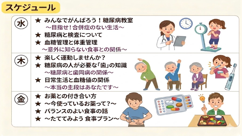 糖尿病教室スケジュール