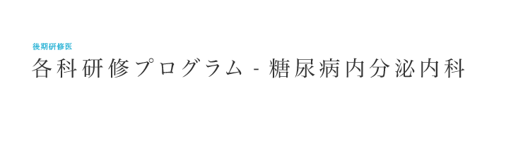   研修各科プログラム – 糖尿病内分泌内科